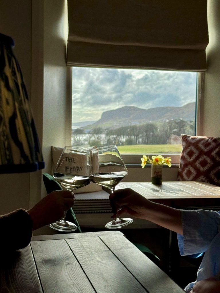 Cheers 💛 The bar at the Inn is open from 5pm Tuesday-Saturday, come join us for a drink! We&rsquo;ve got a great wine list, plenty of beer on the taps &amp; a lovely little cocktail list to sip away on. We&rsquo;re all stocked up on great soft drinks &amp; 0%er&rsquo;s too.. 
The Ferry Inn Skye, Uig, Isle of Skye, Bar